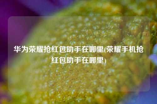 华为荣耀抢红包助手在哪里(荣耀手机抢红包助手在哪里)