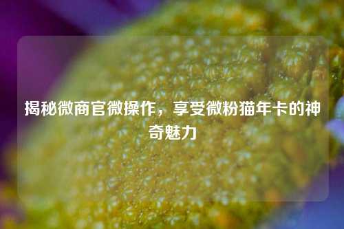 揭秘微商官微操作，享受微粉猫年卡的神奇魅力