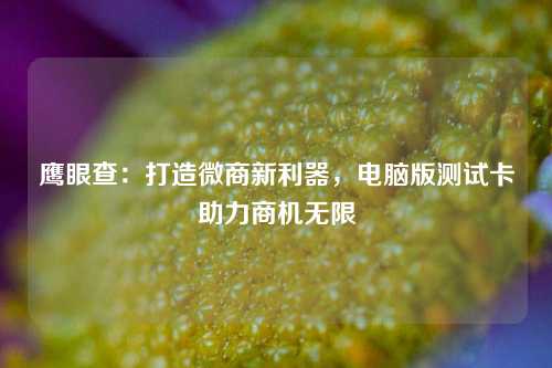 鹰眼查：打造微商新利器，电脑版测试卡助力商机无限