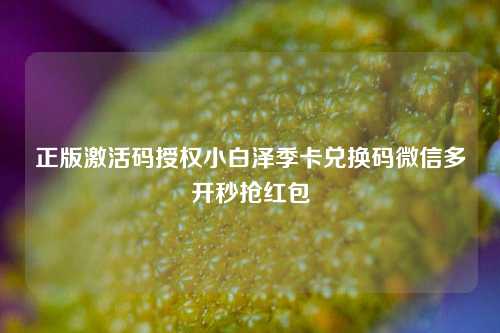 正版激活码授权小白泽季卡兑换码微信多开秒抢红包