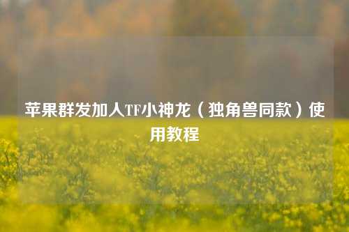 苹果群发加人TF小神龙（独角兽同款）使用教程