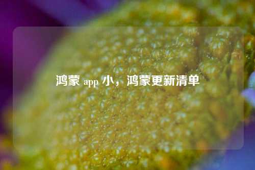 鸿蒙 app 小，鸿蒙更新清单