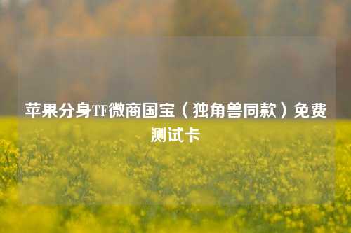 苹果分身TF微商国宝（独角兽同款）免费测试卡