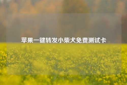 苹果一键转发小柴犬免费测试卡