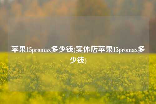 苹果15promax多少钱(实体店苹果15promax多少钱)