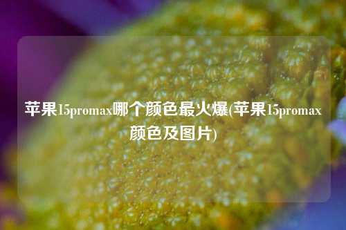 苹果15promax哪个颜色最火爆(苹果15promax颜色及图片)