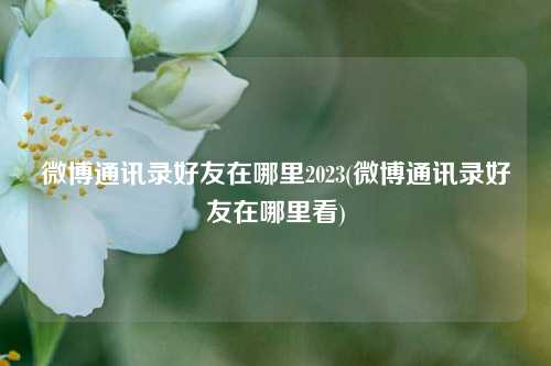 微博通讯录好友在哪里2023(微博通讯录好友在哪里看)