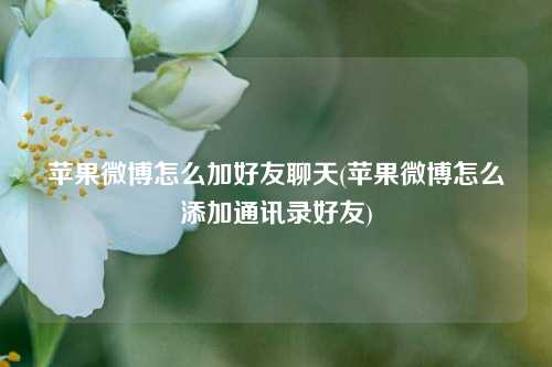 苹果微博怎么加好友聊天(苹果微博怎么添加通讯录好友)