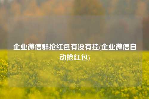 企业微信群抢红包有没有挂(企业微信自动抢红包)