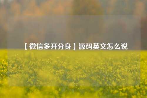 【微信多开分身】源码英文怎么说