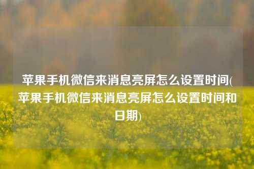 苹果手机微信来消息亮屏怎么设置时间(苹果手机微信来消息亮屏怎么设置时间和日期)