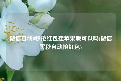 微信自动0秒抢红包挂苹果版可以吗(微信零秒自动抢红包)