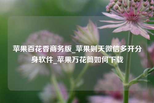 苹果百花香商务版_苹果则天微信多开分身软件_苹果万花筒如何下载