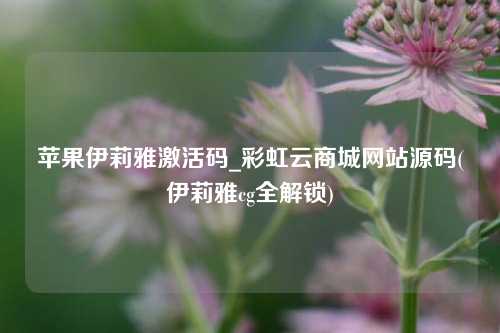 苹果伊莉雅激活码_彩虹云商城网站源码(伊莉雅cg全解锁)