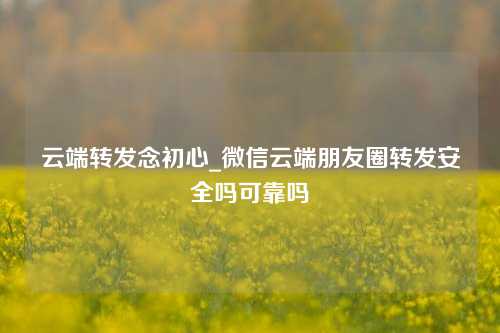 云端转发念初心_微信云端朋友圈转发安全吗可靠吗