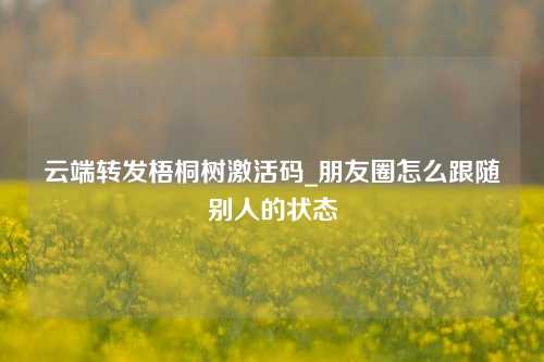 云端转发梧桐树激活码_朋友圈怎么跟随别人的状态