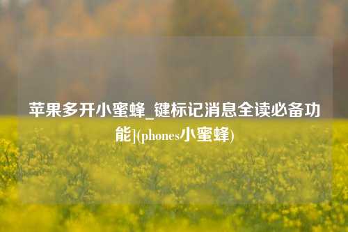 苹果多开小蜜蜂_键标记消息全读必备功能](phones小蜜蜂)