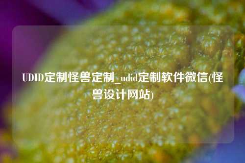 UDID定制怪兽定制_udid定制软件微信(怪兽设计网站)