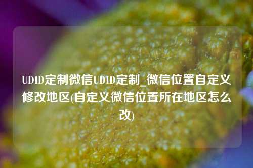 UDID定制微信UDID定制_微信位置自定义修改地区(自定义微信位置所在地区怎么改)