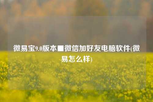 微易宝9.0版本■微信加好友电脑软件(微易怎么样)