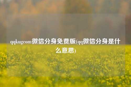 qqkugcom微信分身免费版(qq微信分身是什么意思)