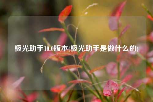 极光助手10.0版本(极光助手是做什么的)