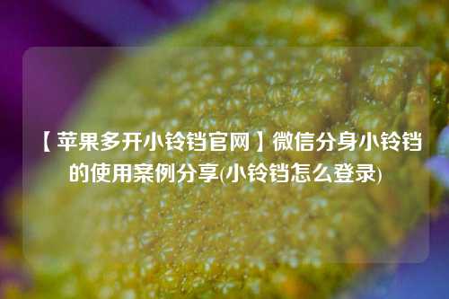 【苹果多开小铃铛官网】微信分身小铃铛的使用案例分享(小铃铛怎么登录)