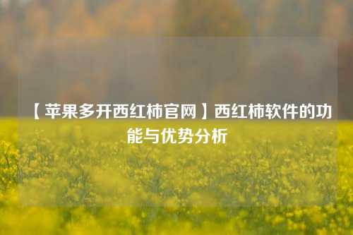 【苹果多开西红柿官网】西红柿软件的功能与优势分析