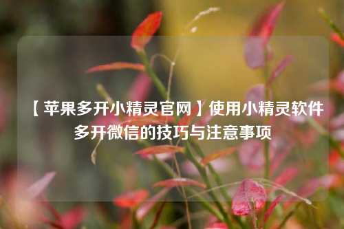 【苹果多开小精灵官网】使用小精灵软件多开微信的技巧与注意事项