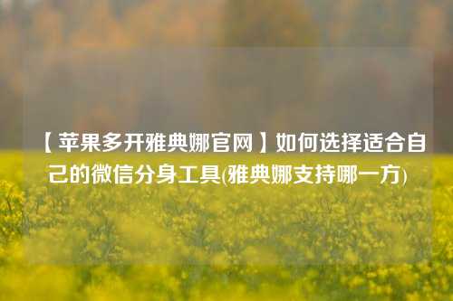 【苹果多开雅典娜官网】如何选择适合自己的微信分身工具(雅典娜支持哪一方)