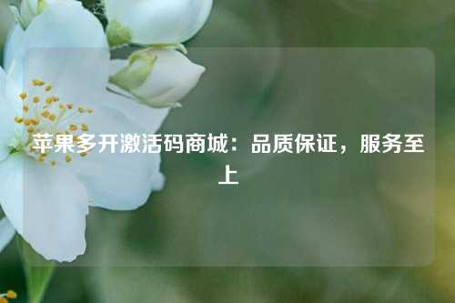 苹果多开激活码商城：品质保证，服务至上