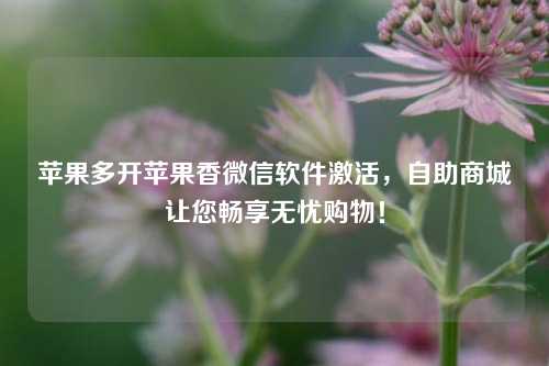 苹果多开苹果香微信软件激活，自助商城让您畅享无忧购物！