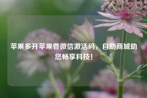 苹果多开苹果香微信激活码，自助商城助您畅享科技！